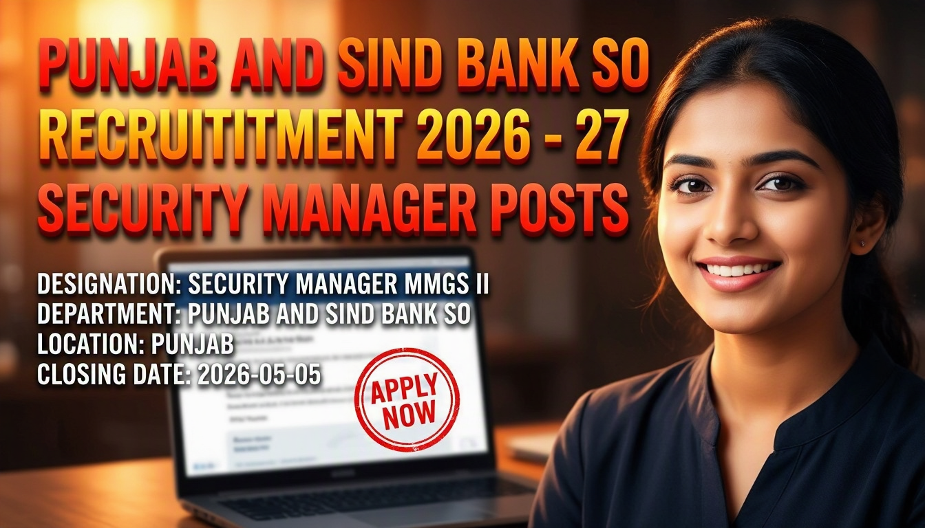 Punjab and Sind Bank SO Security Manager Recruitment
