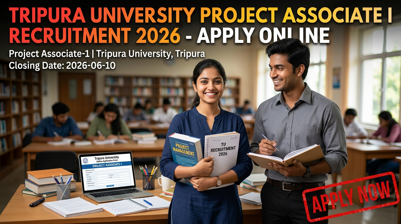 Tripura University Project Associate I Recruitment 2026 notification