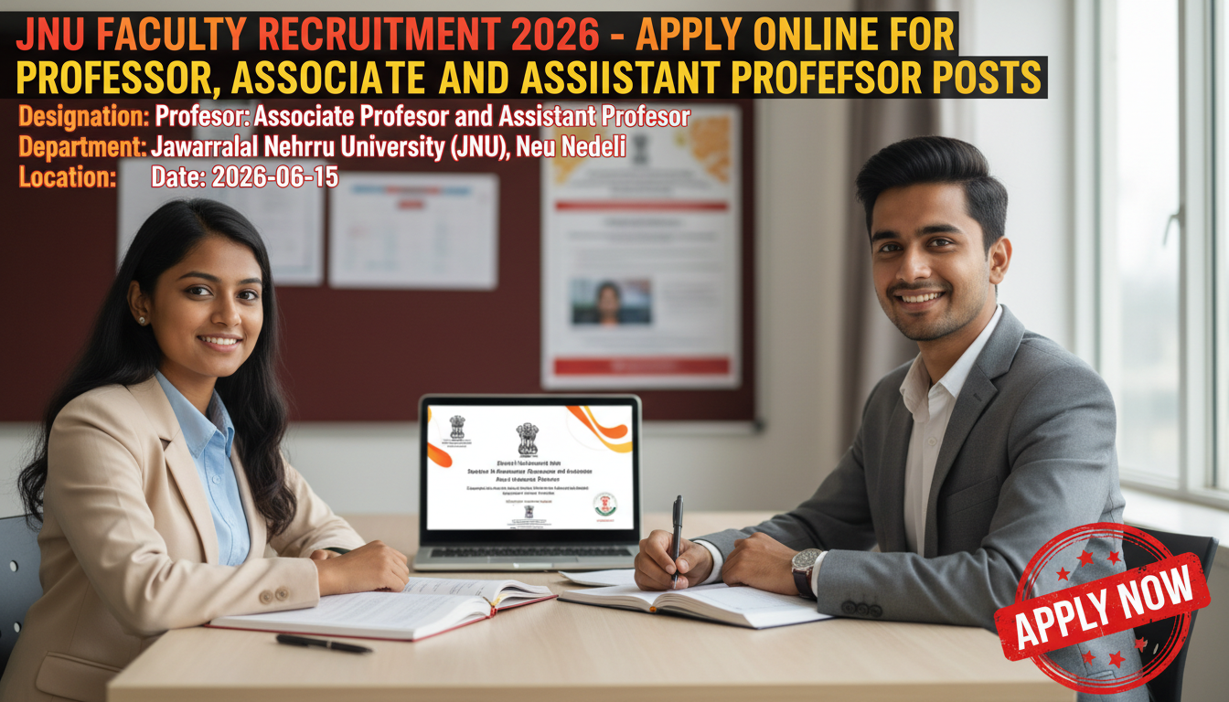 JNU Faculty Recruitment 2026 for Professor Associate Assistant Professor positions