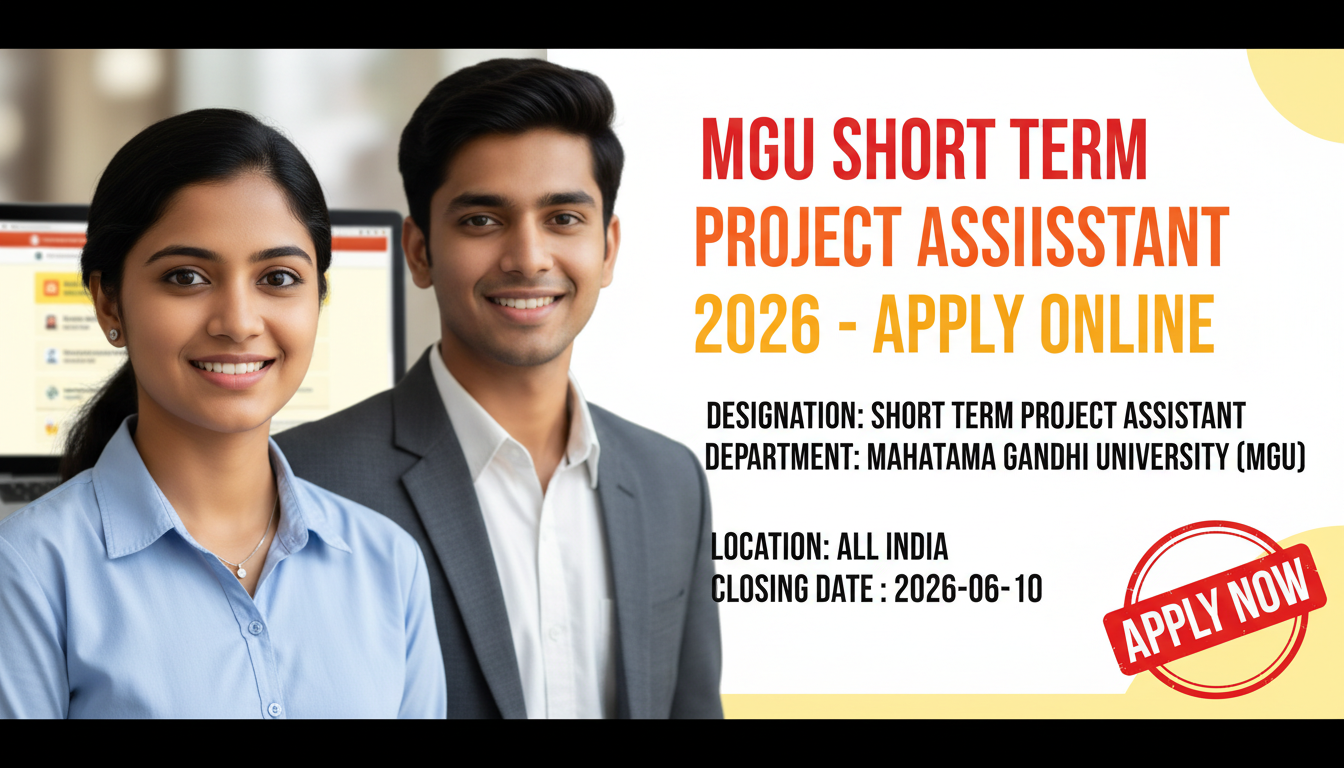 Mahatma Gandhi University (MGU) Short Term Project Assistant recruitment