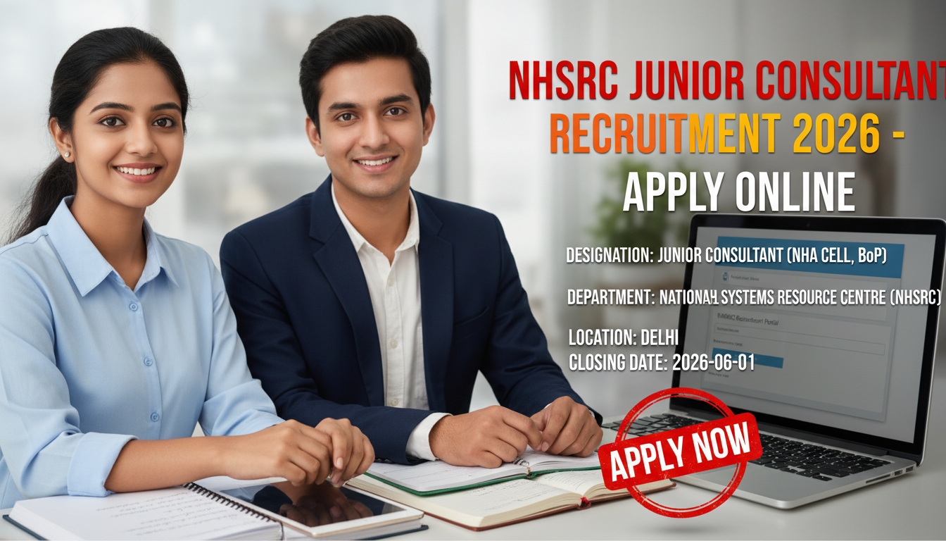 National Health Systems Resource Centre (NHSRC) Junior Consultant recruitment
