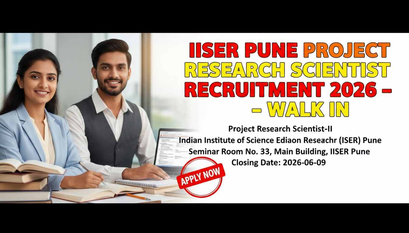 IISER Pune Project Research Scientist-II recruitment 2026 official notification