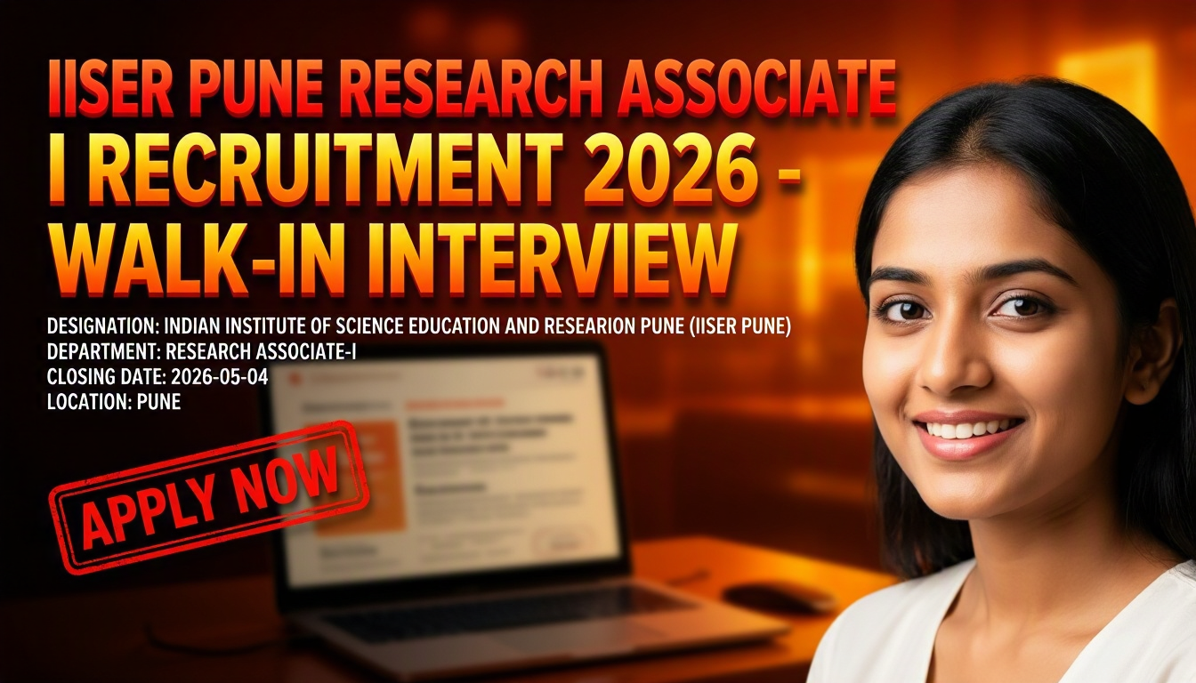 IISER Pune Research Associate I recruitment
