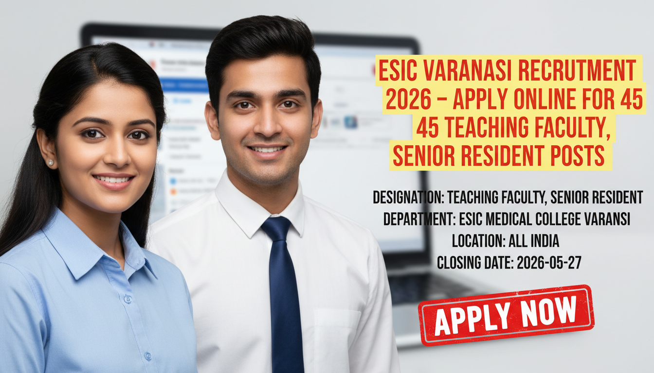 ESIC Medical College Varanasi Teaching Faculty and Senior Resident recruitment