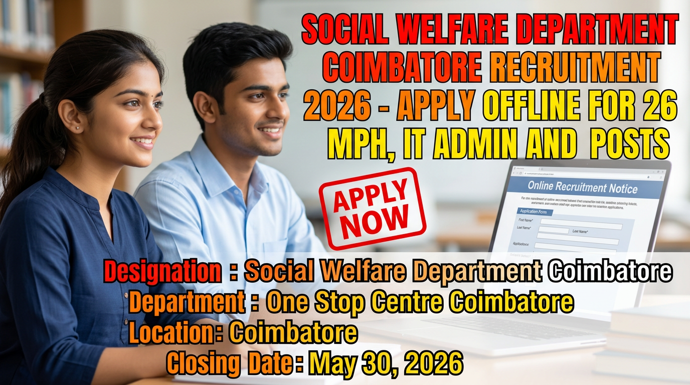 One Stop Centre Coimbatore recruitment for various posts