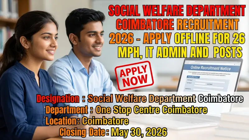 One Stop Centre Coimbatore recruitment for various posts
