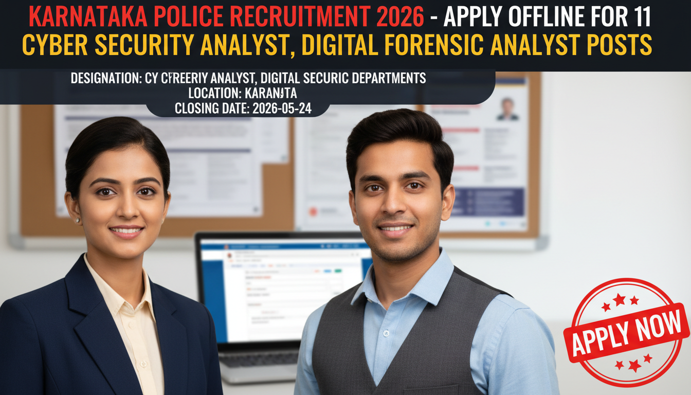 Karnataka Police Department Cyber Security and Digital Forensic Analyst recruitment 2026…