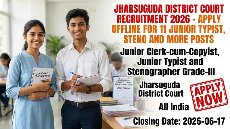 Jharsuguda District Court Recruitment 2026 notification for clerk typist stenographer posts