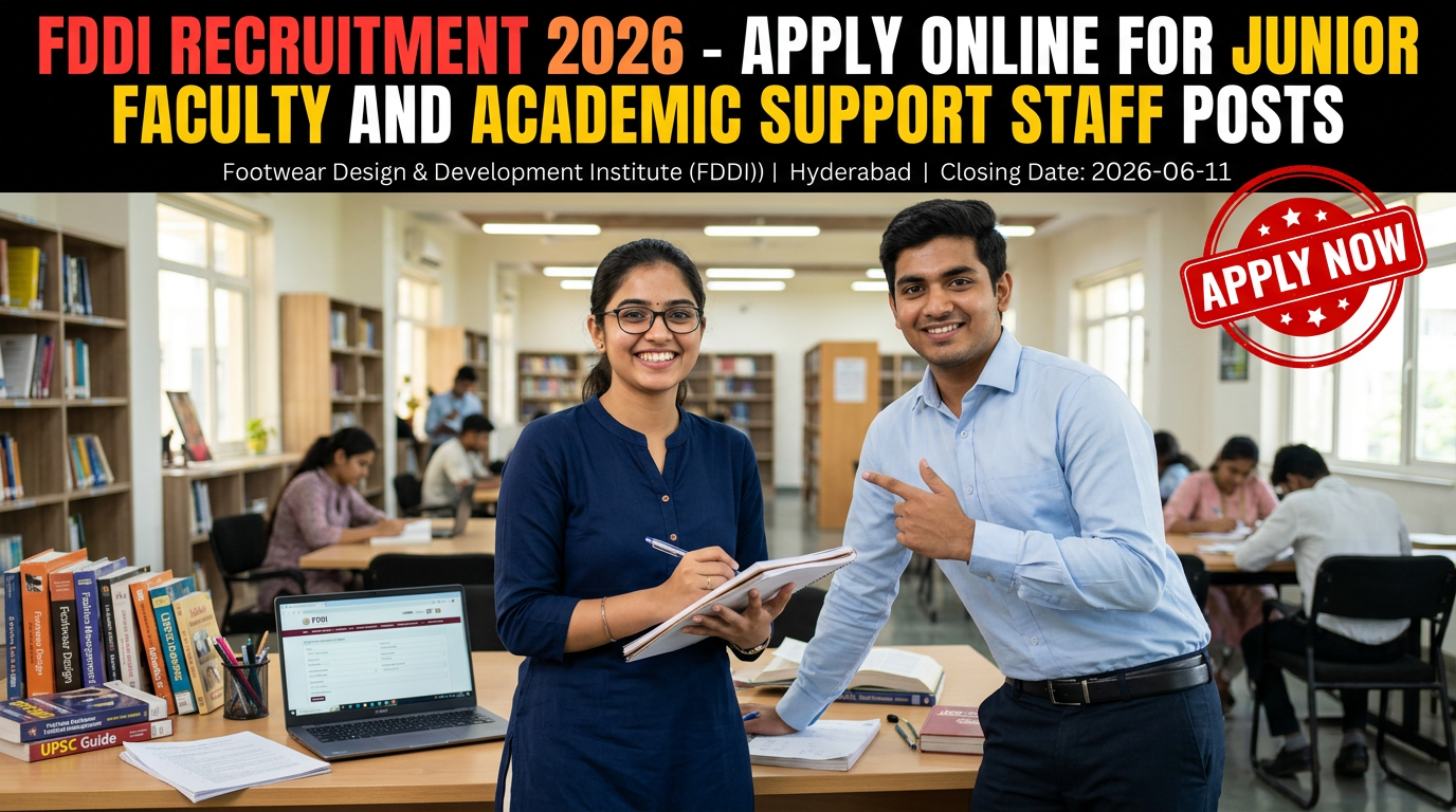 FDDI Hyderabad Junior Faculty and Academic Support Staff Recruitment 2026 notification