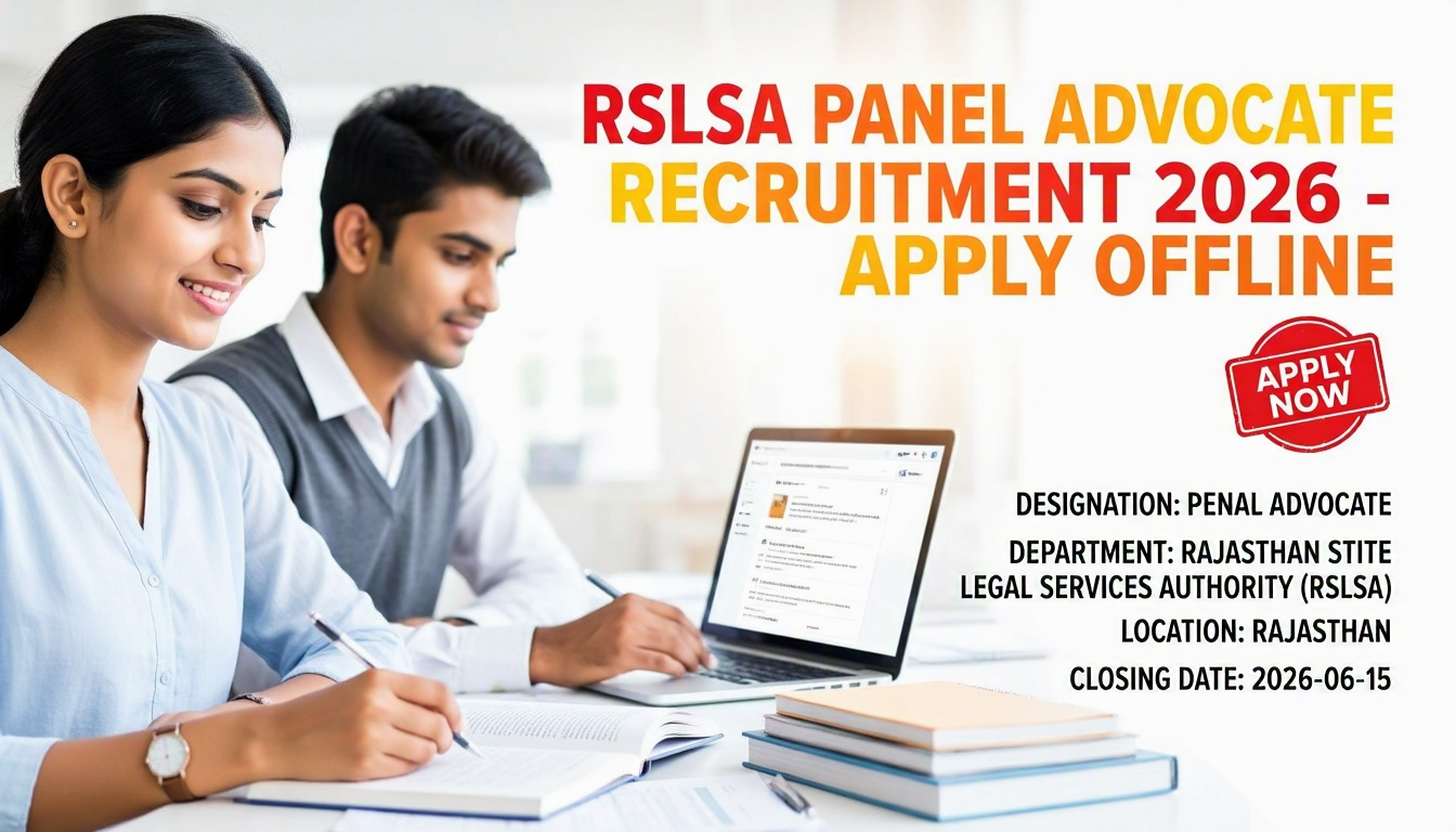 RSLSA Panel Advocate Recruitment 2026 notification for Rajasthan State Legal Services Authority
