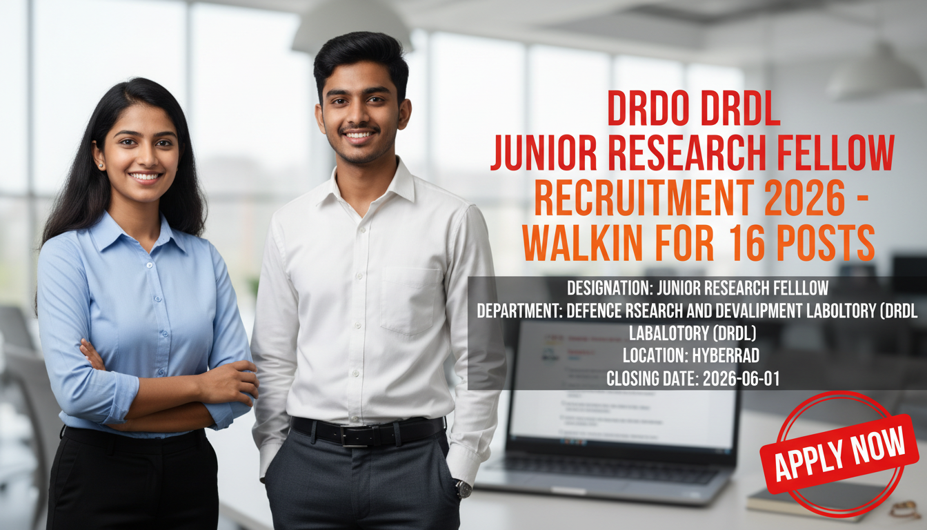 DRDO DRDL Junior Research Fellow Recruitment