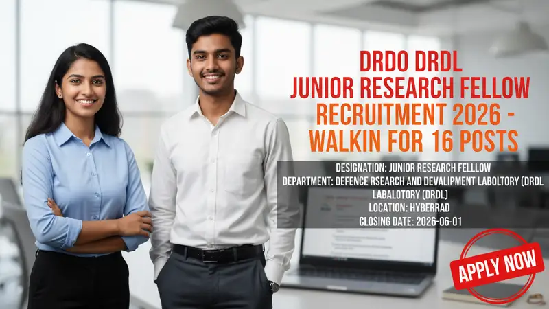 DRDO DRDL Junior Research Fellow Recruitment