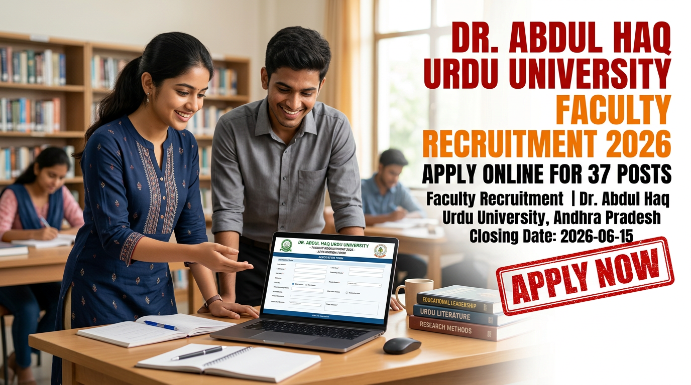 Dr. Abdul Haq Urdu University faculty recruitment 2026 notification for 37 professor positions