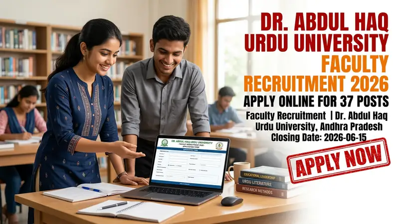 Dr. Abdul Haq Urdu University faculty recruitment 2026 notification for 37 professor positions