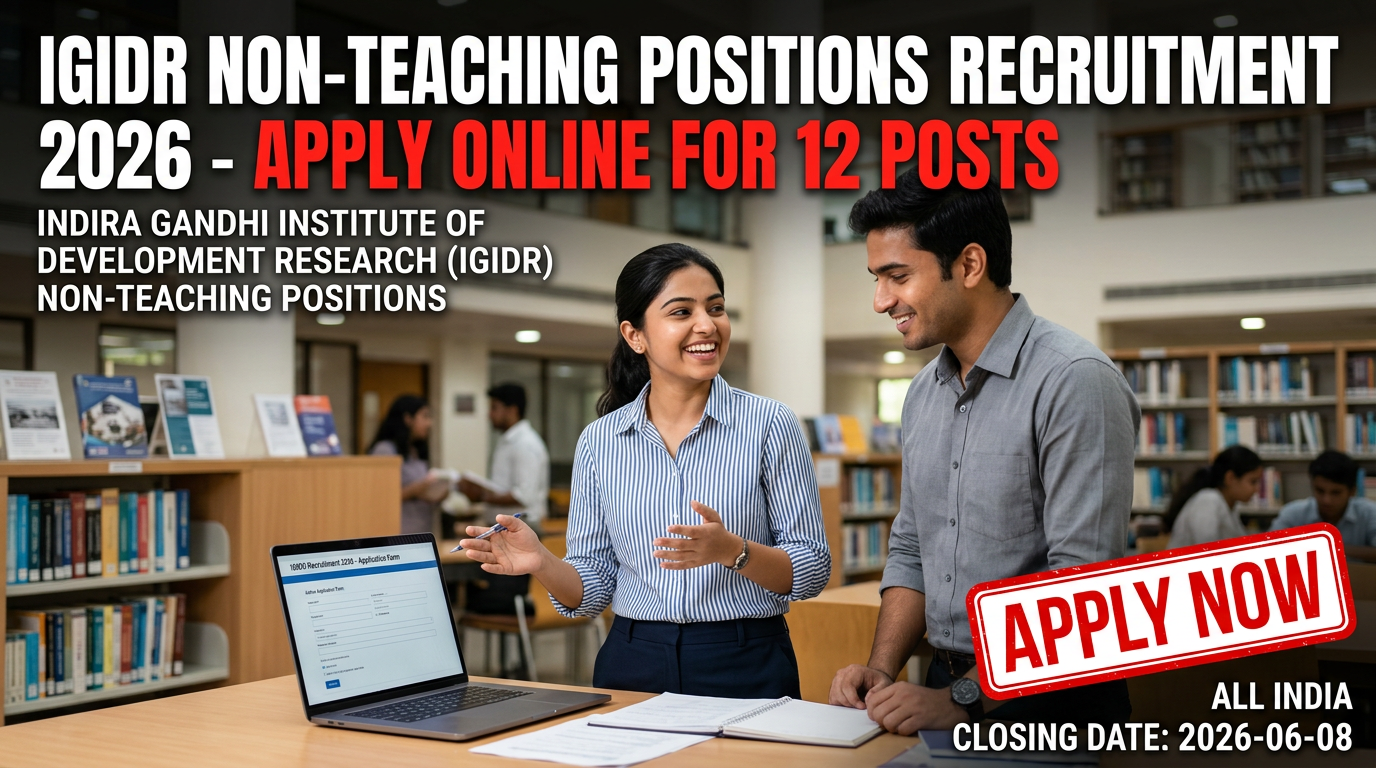 IGIDR Non-Teaching Positions Recruitment 2026 notification for 12 vacancies