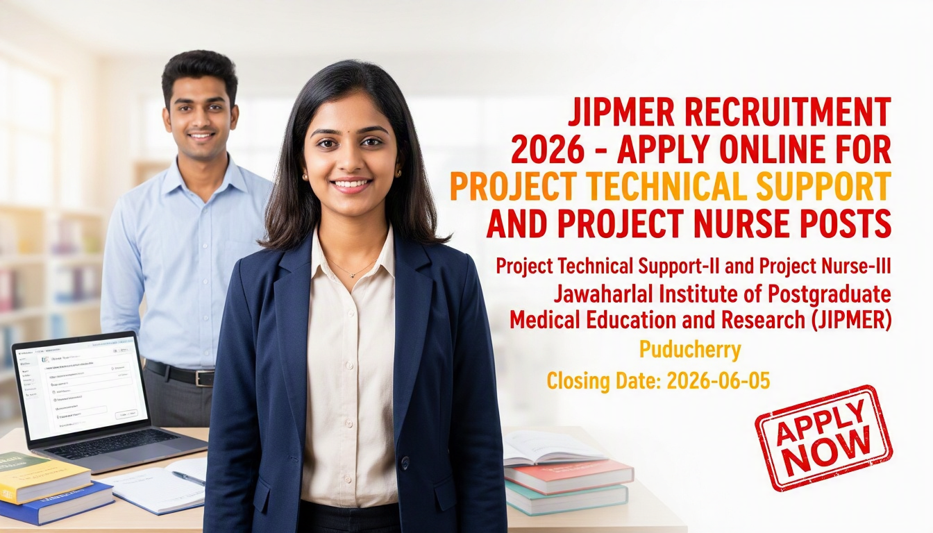 JIPMER Project Technical Support and Project Nurse recruitment 2026 notification