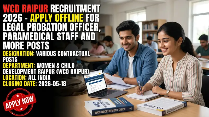 WCD Raipur Recruitment 2026 notification for 8 contractual government posts