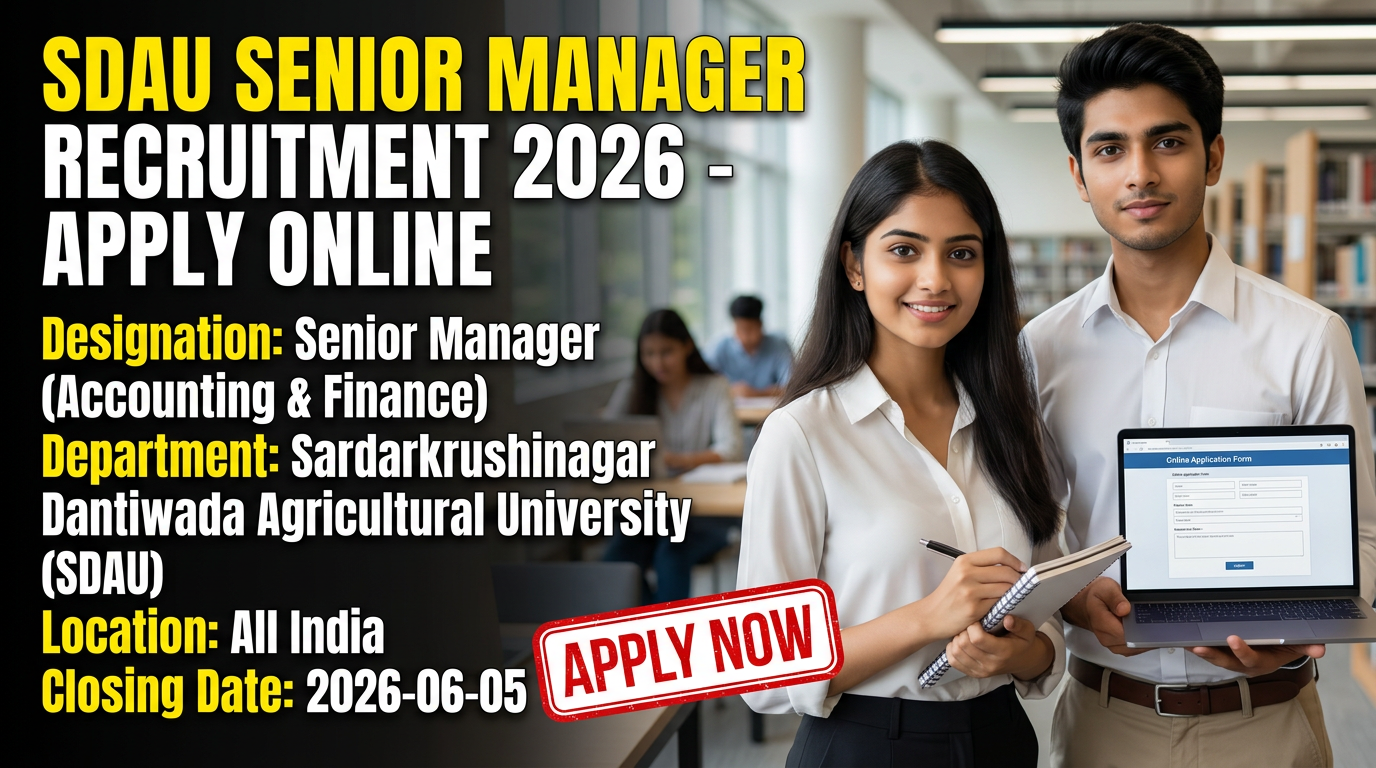 SDAU Senior Manager Accounting Finance Recruitment 2026 notification