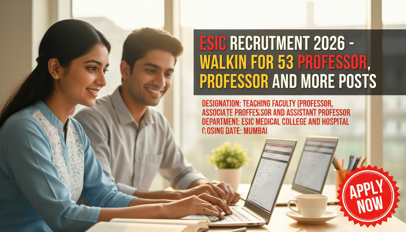 ESIC Medical College and Hospital Teaching Faculty Recruitment 2026