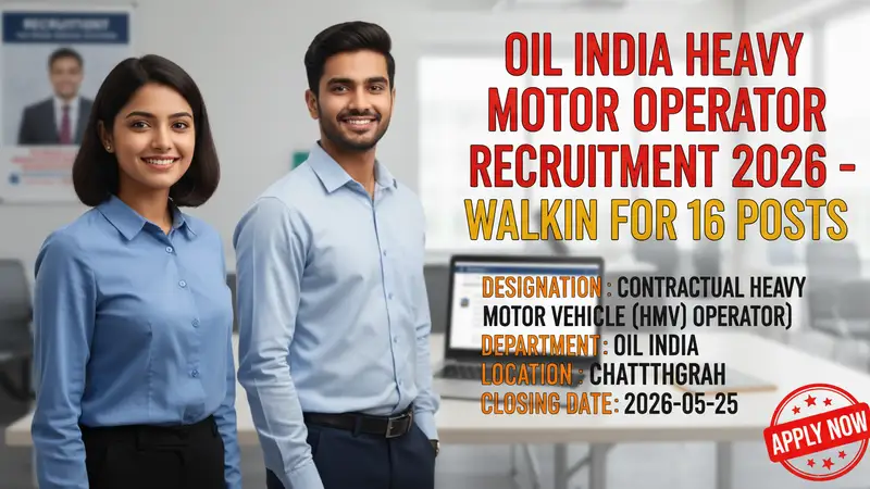 Oil India Heavy Motor Vehicle Operator recruitment
