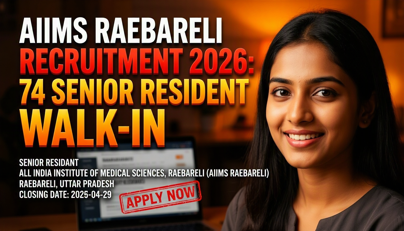 AIIMS Raebareli Senior Resident Recruitment 2026