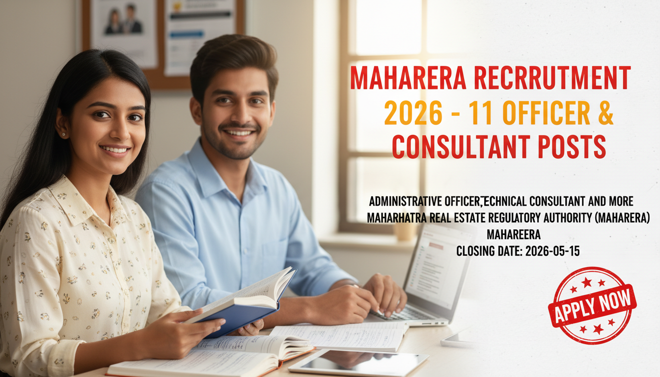 MahaRERA Recruitment for Administrative Officer and Technical Consultant posts