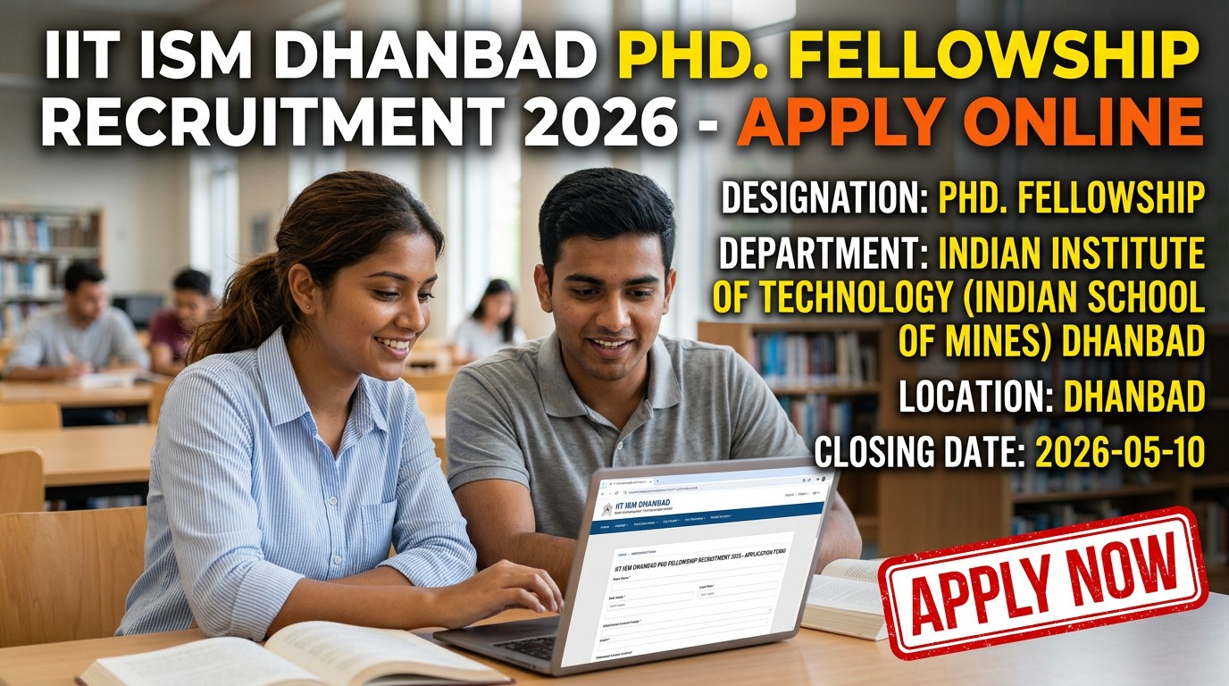 IIT ISM Dhanbad PhD Fellowship 2026 recruitment notification