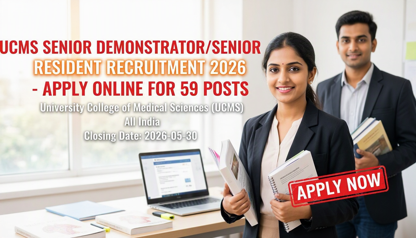 UCMS Senior Demonstrator Senior Resident Recruitment 2026 notification advertisement