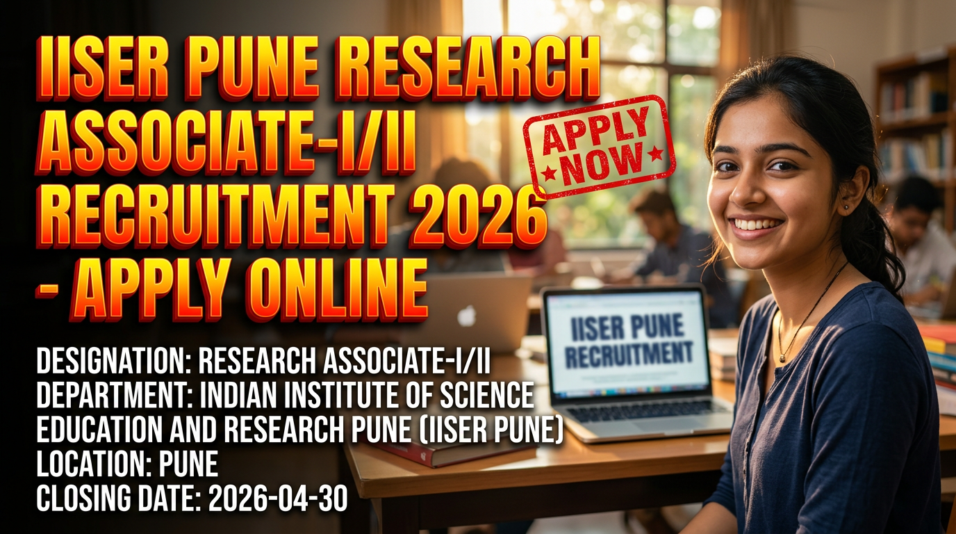 IISER Pune Research Associate-I/II recruitment