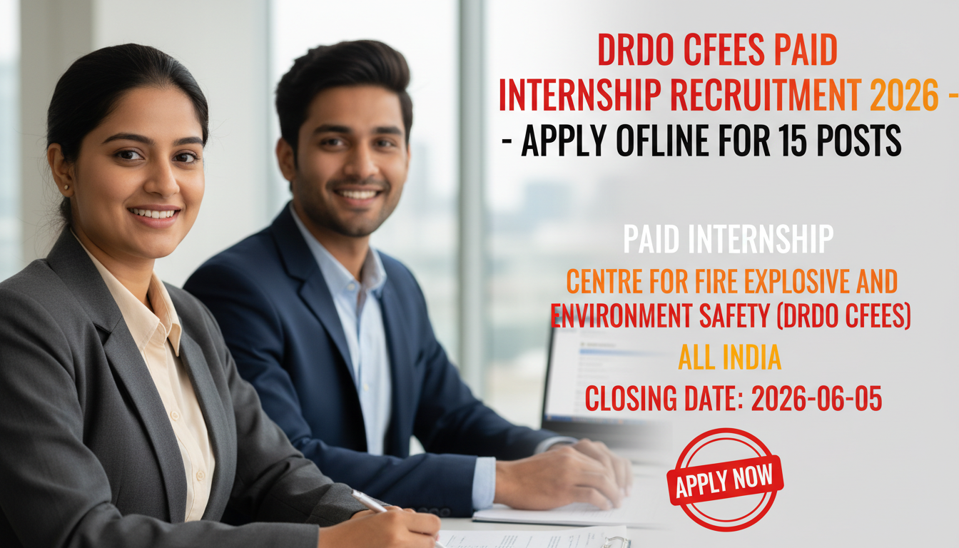 DRDO CFEES Paid Internship recruitment