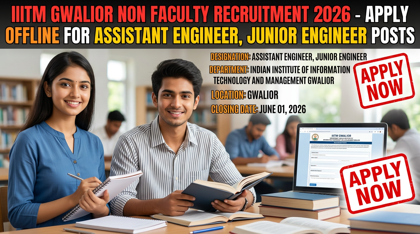 IIITM Gwalior Non Faculty Recruitment 2026 for Assistant and Junior Engineer positions