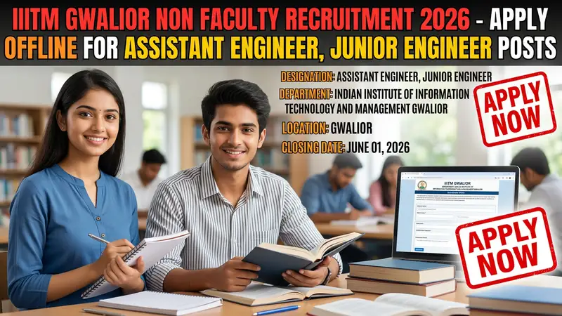 IIITM Gwalior Non Faculty Recruitment 2026 for Assistant and Junior Engineer positions