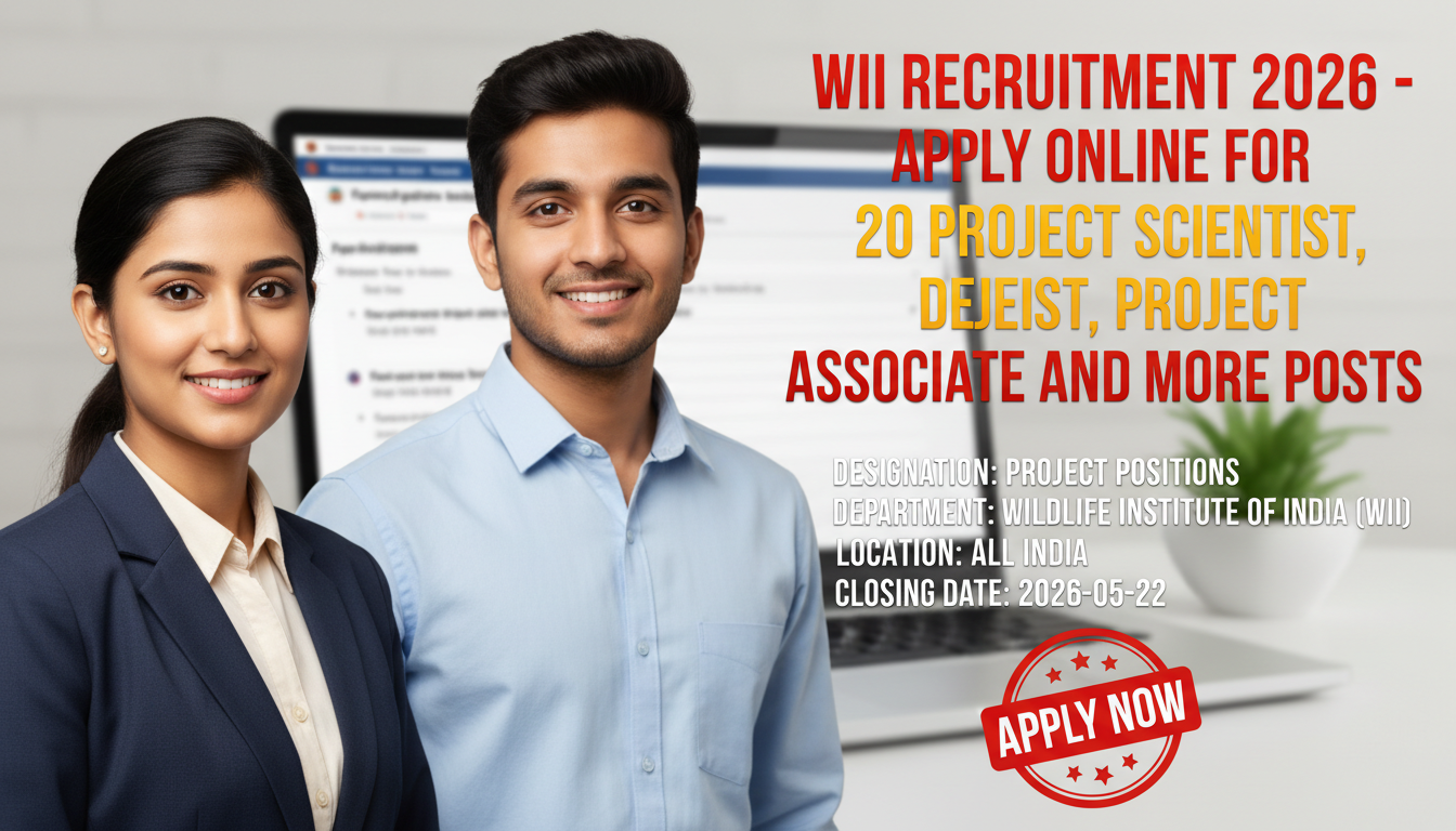 Wildlife Institute of India (WII) Project Positions recruitment