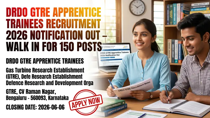 DRDO GTRE Apprentice Trainees recruitment