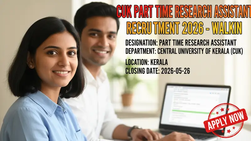Central University of Kerala Part Time Research Assistant recruitment